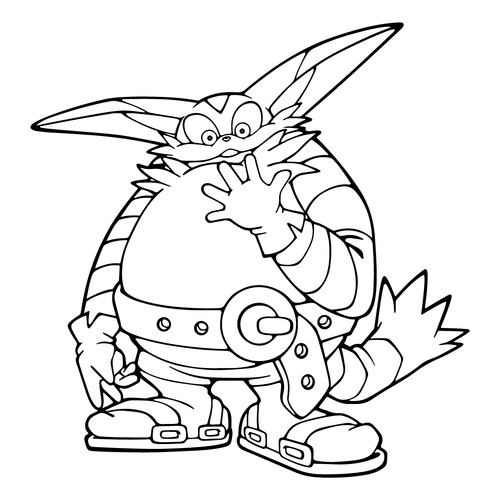 Big the Cat Coloring Page from Sonic free printable Sonic Coloring Pages coloring page