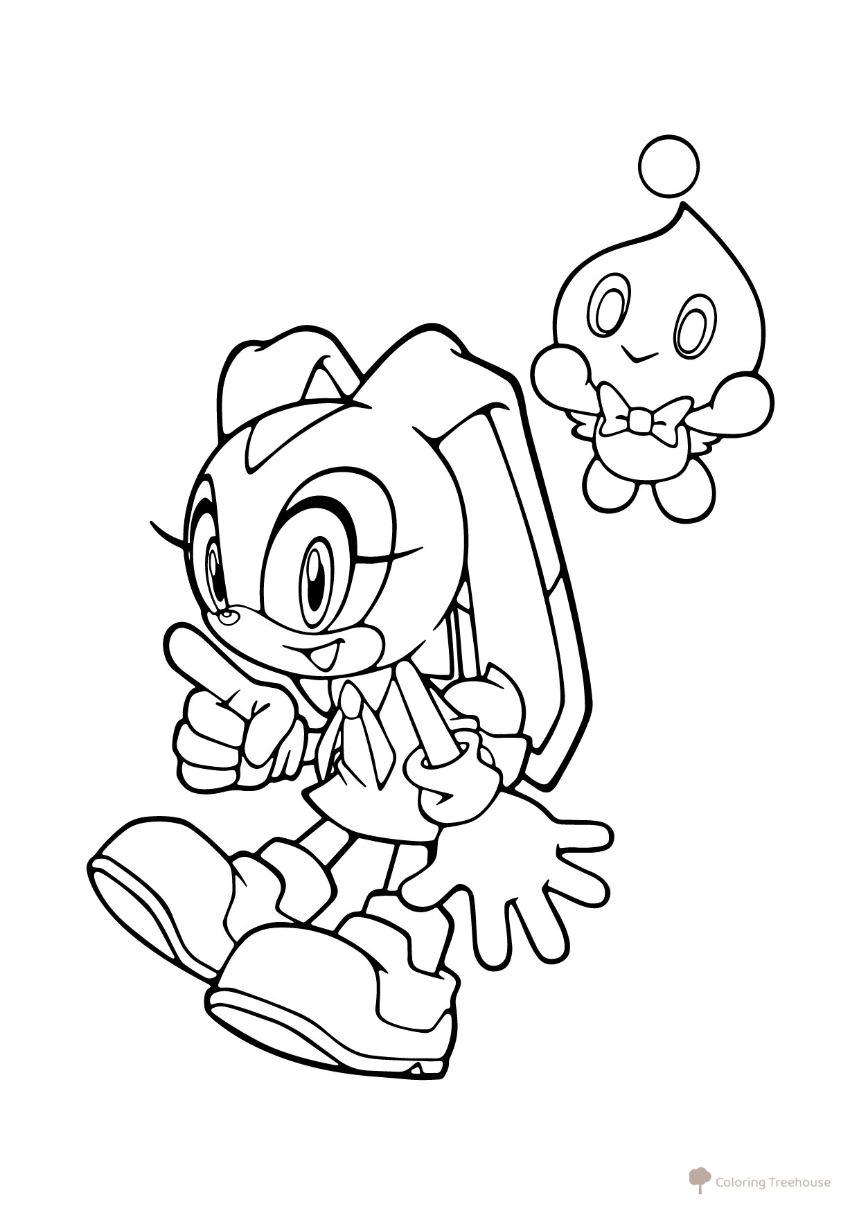 Cream and Cheese Coloring Page free printable Sonic Coloring Pages coloring page
