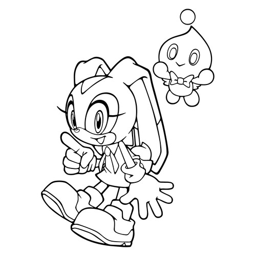 Cream and Cheese Coloring Page free printable Sonic Coloring Pages coloring page
