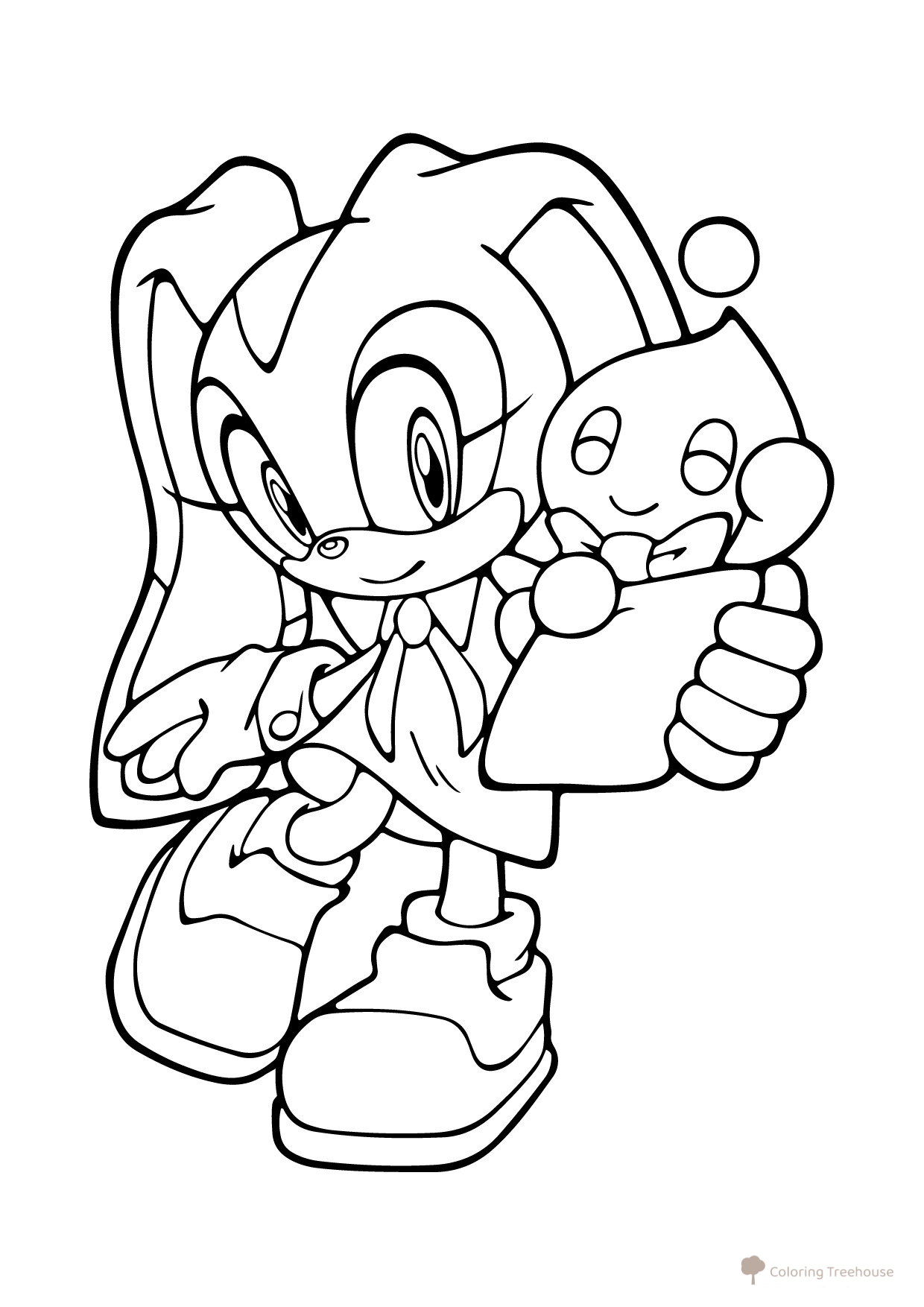 Página para colorear: Krim la coneja de Sonic dibujo para colorear gratis de Dibujos para colorear de Sonic