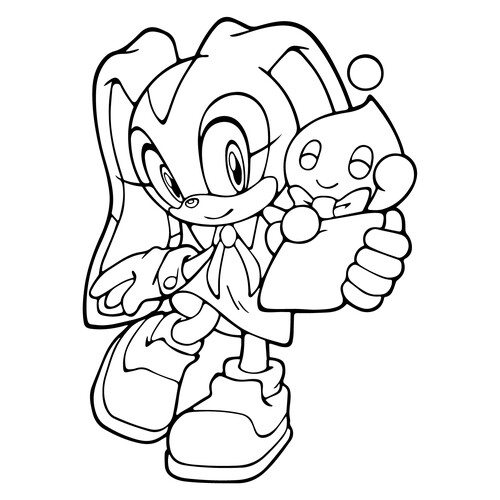 Página para colorear: Krim la coneja de Sonic dibujo para colorear gratis de Dibujos para colorear de Sonic