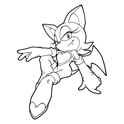 Página para colorear de Rouge la Pícara de Sonic dibujo para colorear gratis de Dibujos para colorear de Sonic