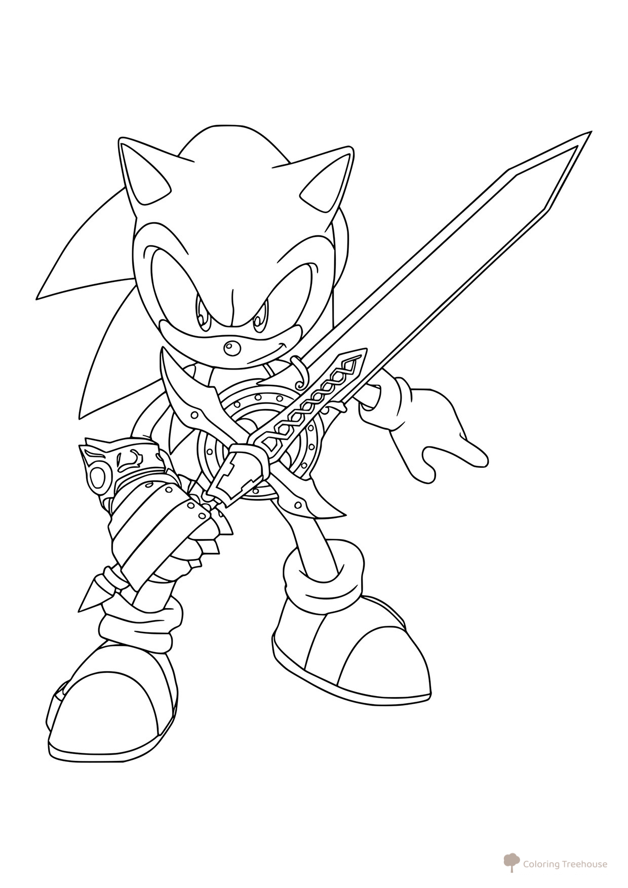 Página para colorear «Sonic y el Caballero Negro» dibujo para colorear gratis de Dibujos para colorear de Sonic
