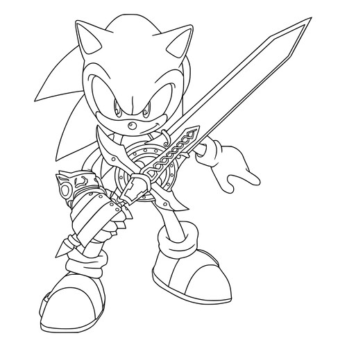Página para colorear «Sonic y el Caballero Negro» dibujo para colorear gratis de Dibujos para colorear de Sonic