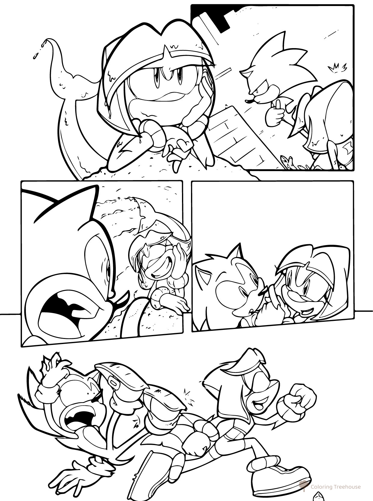 Sonic Comic Coloring Page free printable Sonic Coloring Pages coloring page