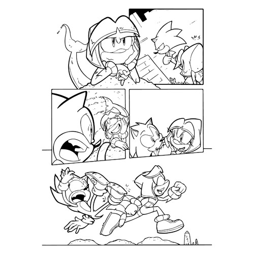 索尼克 漫画 着色页 免费可打印索尼克着色页涂色页