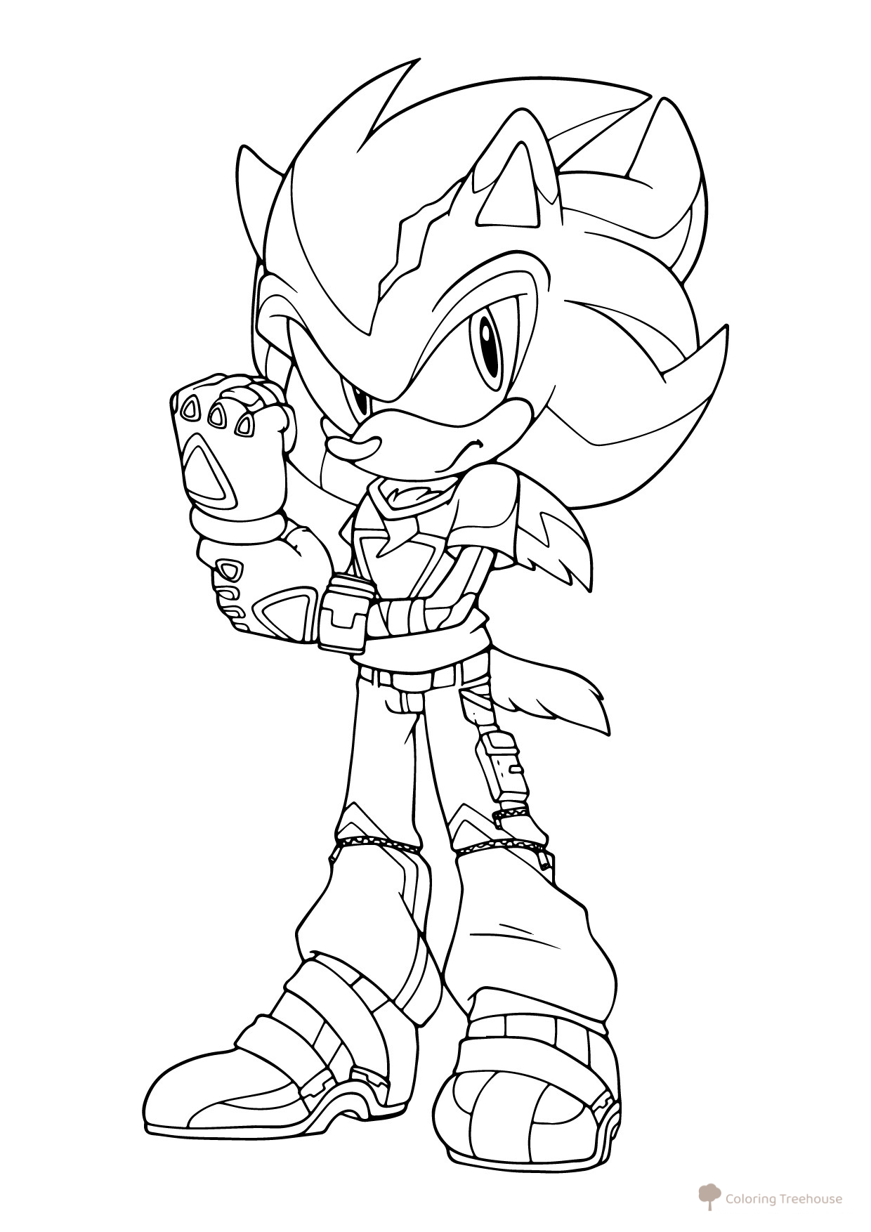 Sonic con el guante de Thanos - página para colorear dibujo para colorear gratis de Dibujos para colorear de Sonic