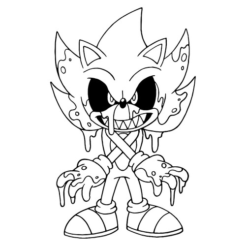 涂色页:可怕的音速小子(Sonic) 免费可打印索尼克着色页涂色页