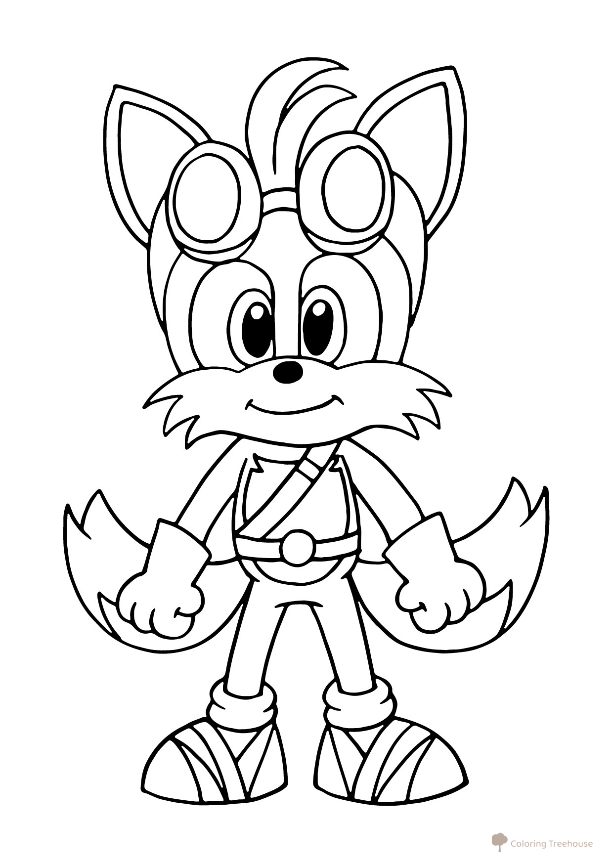 Tails from Sonic Coloring Page free printable Sonic Coloring Pages coloring page