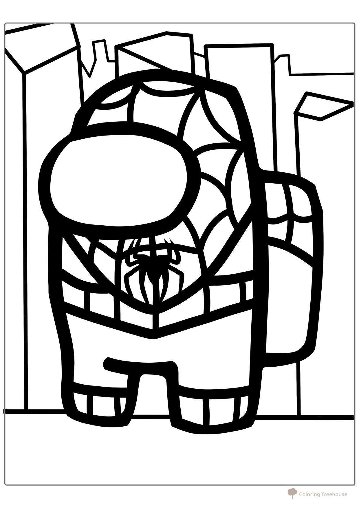 Página para colorear «Among Us - Hombre Araña» dibujo para colorear gratis de Páginas para colorear de Spider-Man