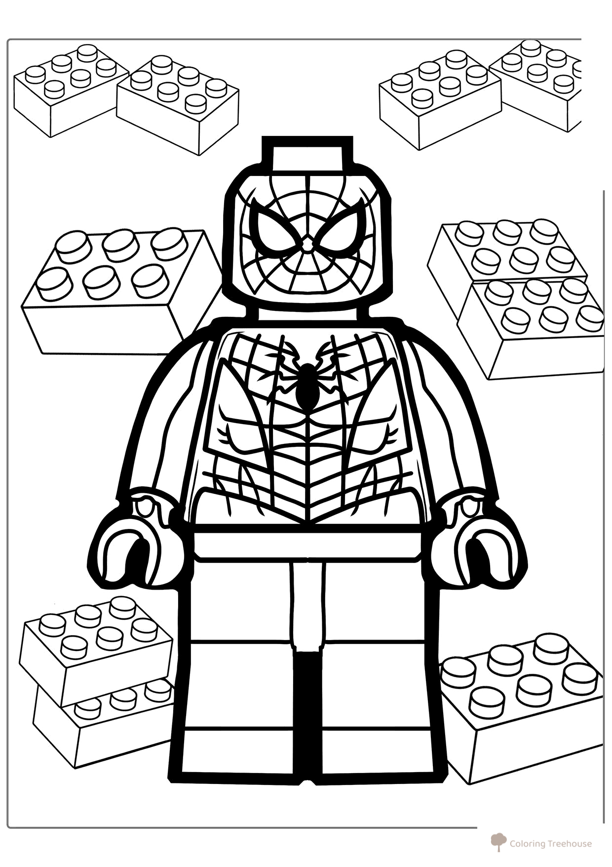 Lego Spider-Man Coloring Page free printable Spider-Man Coloring Pages coloring page