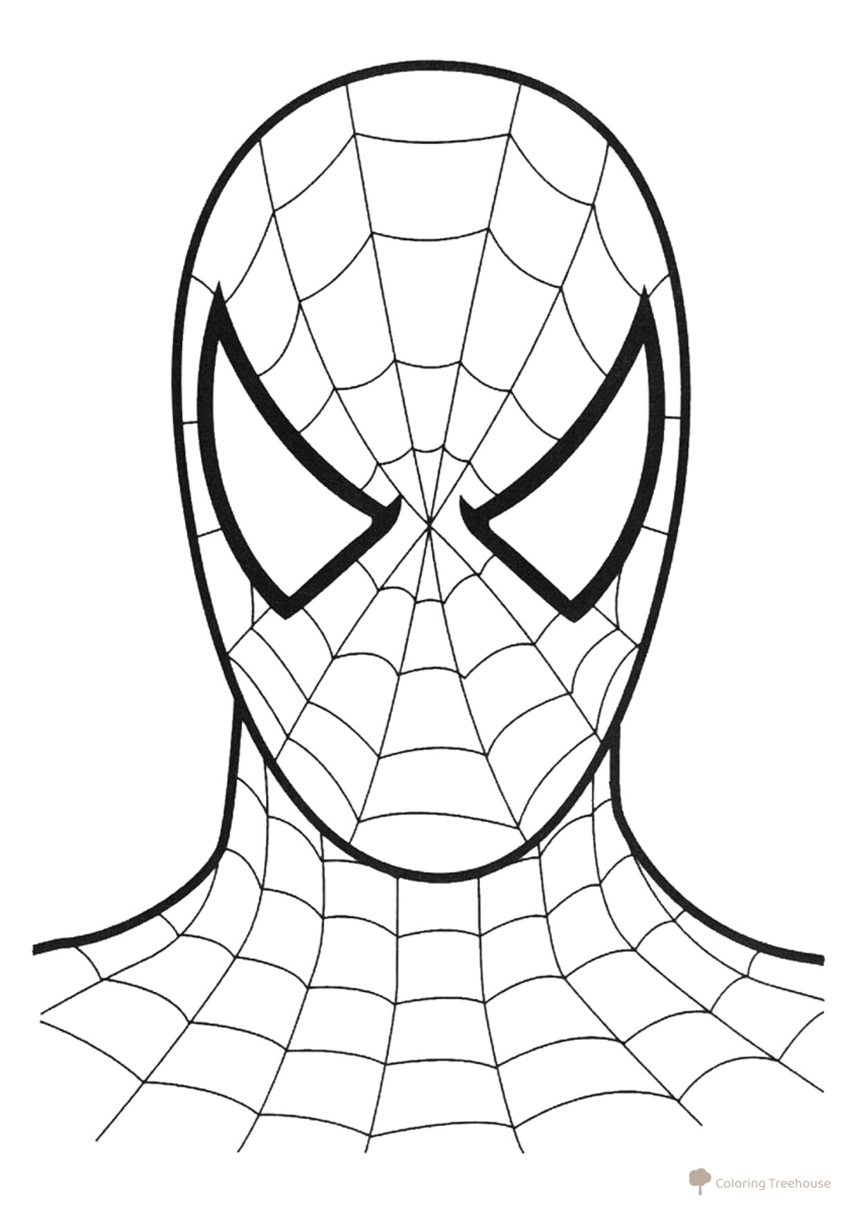 Spider-Man Mask Coloring Page free printable Spider-Man Coloring Pages coloring page