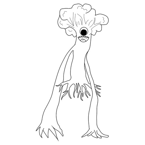 Long Viktor from Banban Garden Coloring Page free printable Banban Coloring Pages coloring page
