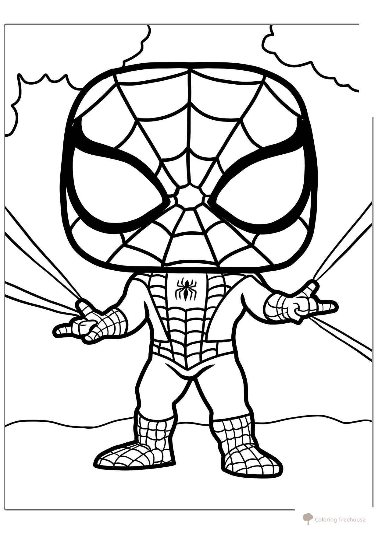 Cute Spider-Man Coloring Page free printable Spider-Man Coloring Pages coloring page