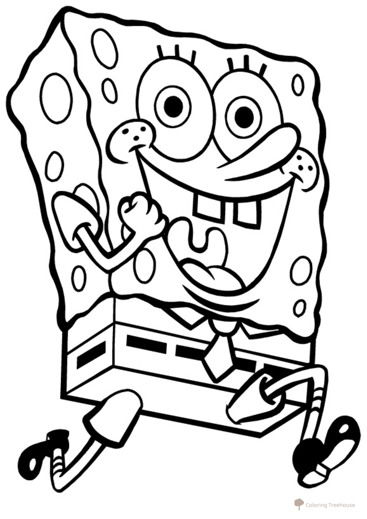 Página para colorear Bob Esponja (SpongeBob SquarePants) dibujo para colorear gratis de SpongeBob Coloring Pages
