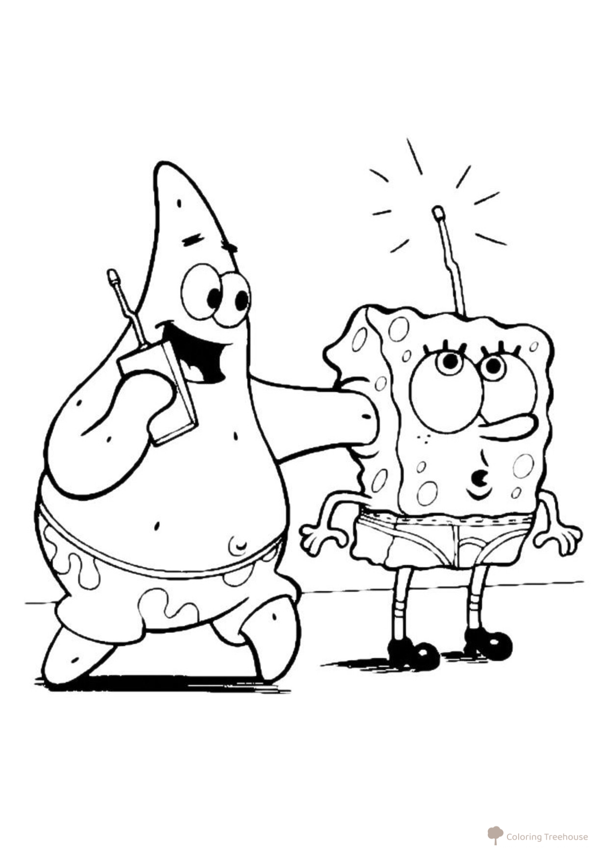 SpongeBob and Patrick Coloring Page free printable SpongeBob Coloring Pages coloring page