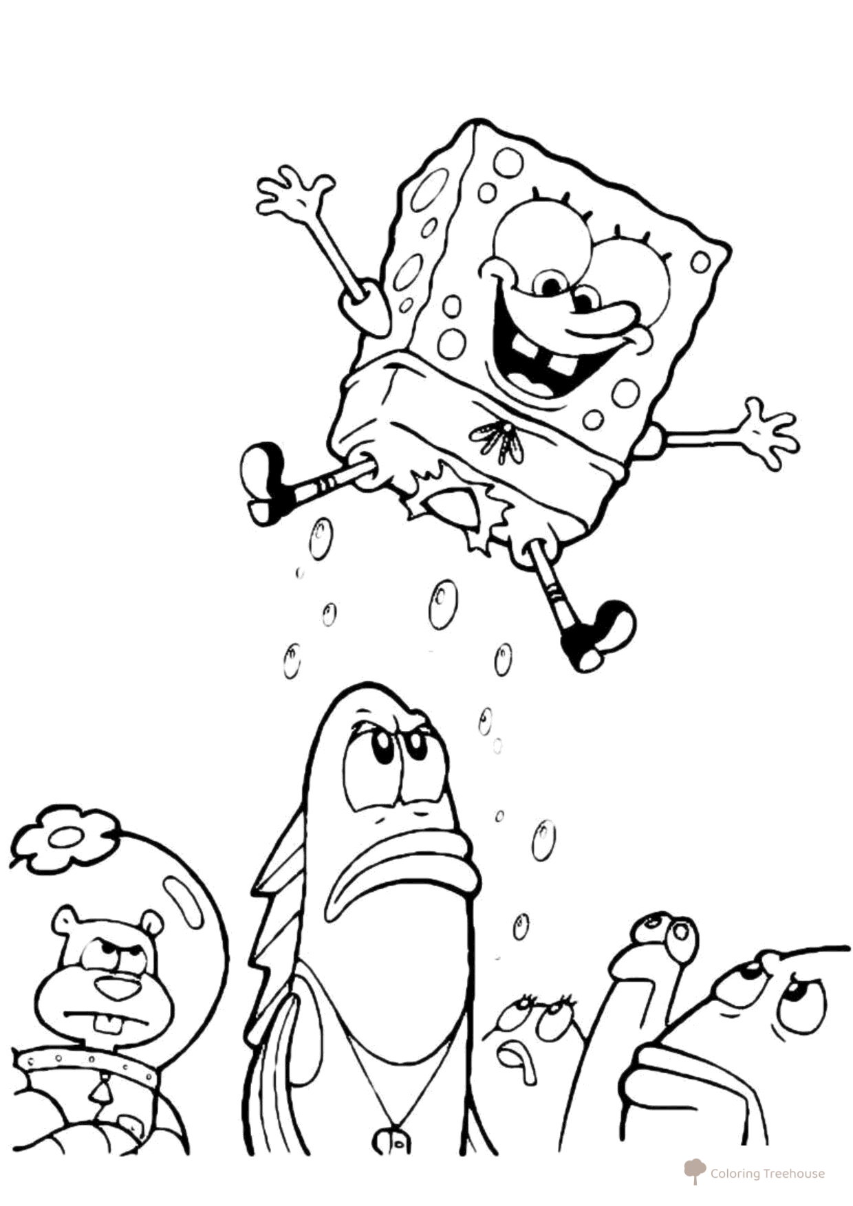Página para colorear «¿Quién molestó a Bob Esponja?» dibujo para colorear gratis de SpongeBob Coloring Pages