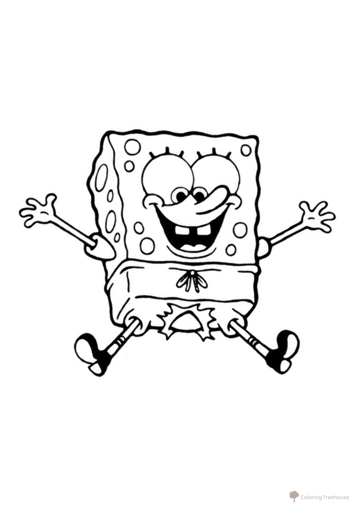 Happy SpongeBob Coloring Page free printable SpongeBob Coloring Pages coloring page
