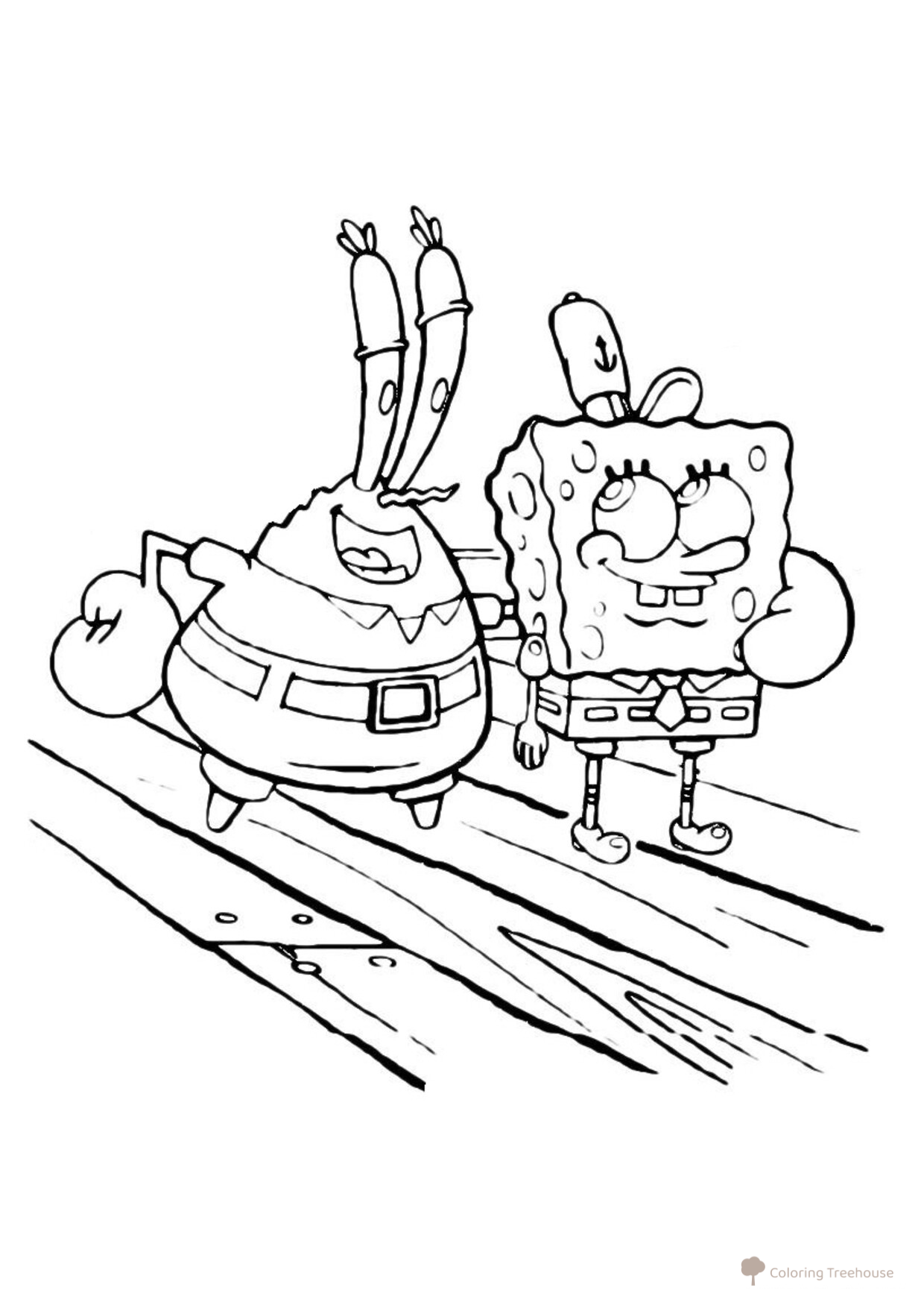 Patrick Star Coloring Page — Looking Through a Spyglass free printable SpongeBob Coloring Pages coloring page
