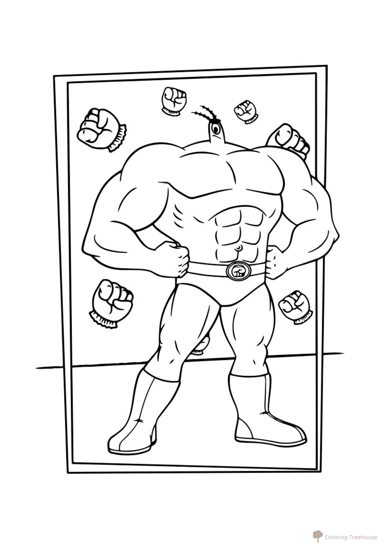Plankton 3D Coloring Page free printable SpongeBob Movie Coloring Pages coloring page