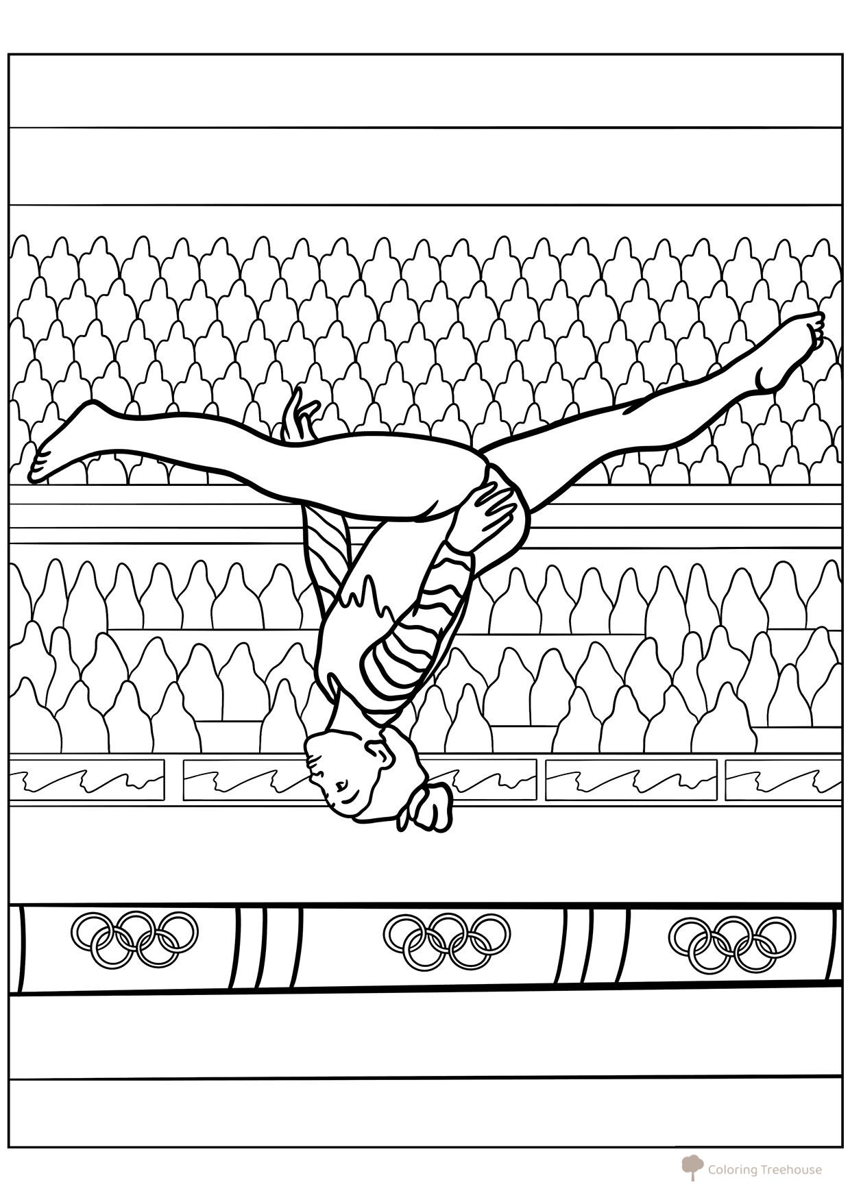 Olympic Gymnast Coloring Page free printable Sports Coloring Pages coloring page