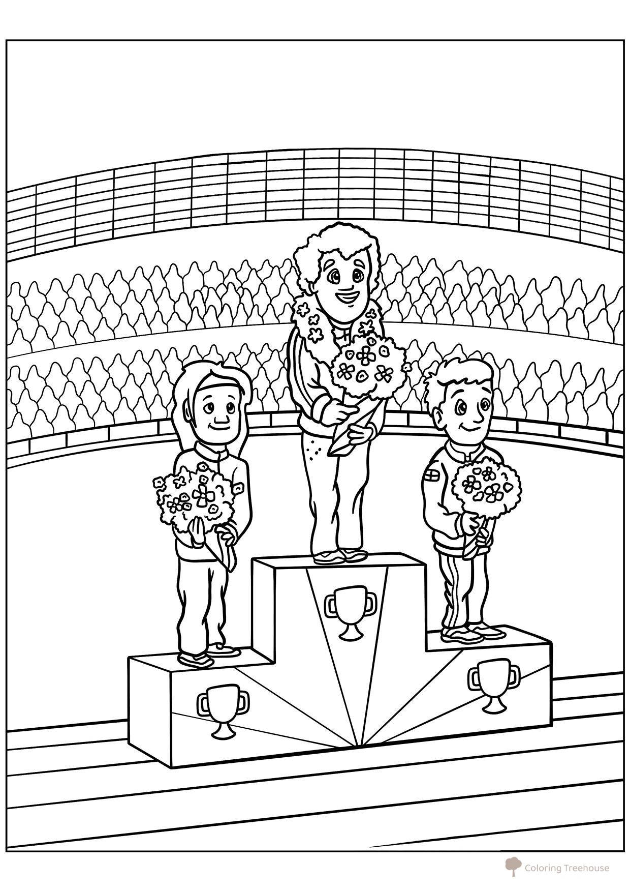 Coloring Page: Presentation of Sports Awards free printable Sports Coloring Pages coloring page