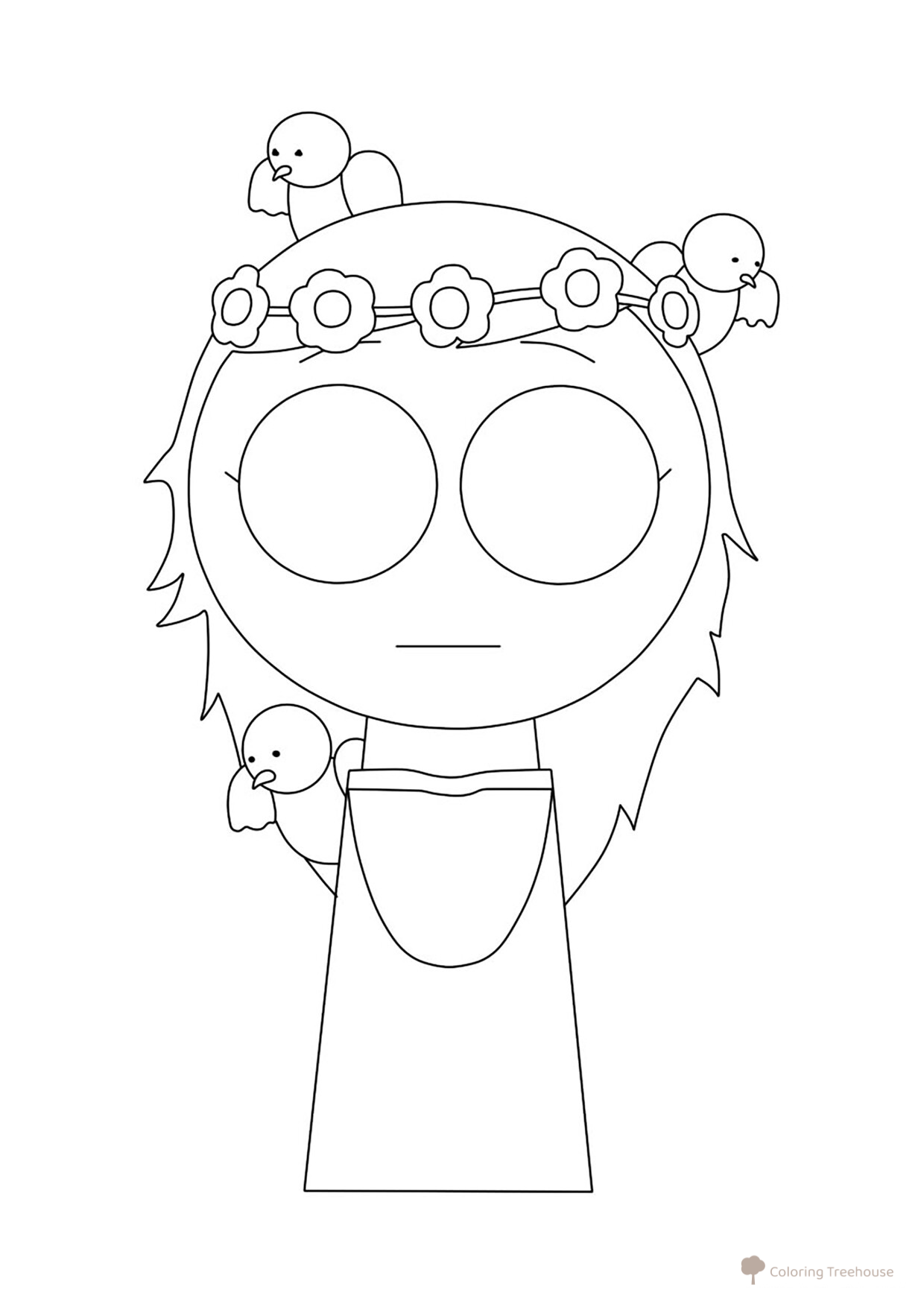Página para colorear «Bonusnyy Sprunk Rosa» dibujo para colorear gratis de Páginas para colorear Sprunki