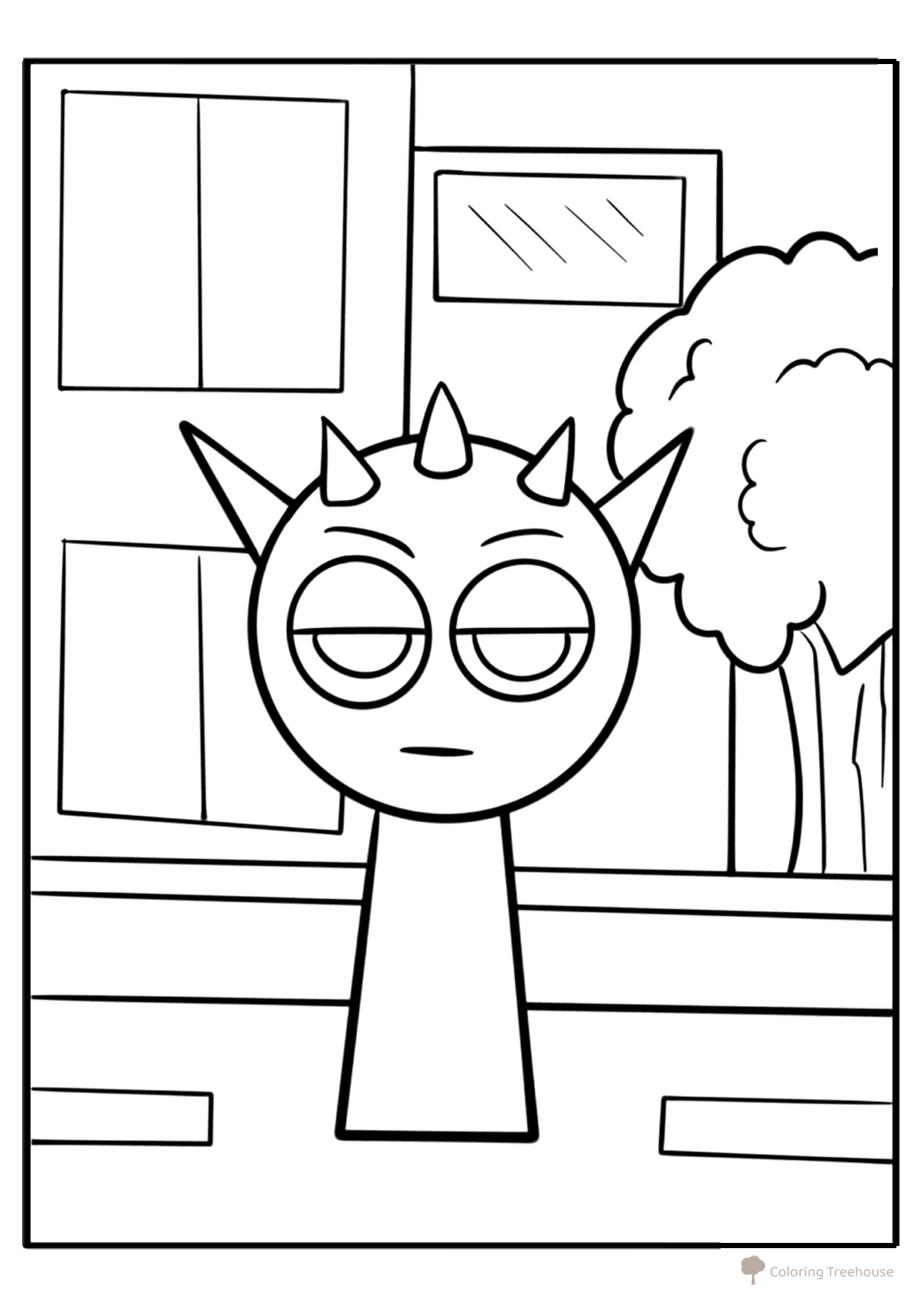 Página para colorear «Sprunk Reddi en la ciudad» dibujo para colorear gratis de Páginas para colorear Sprunki