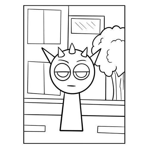 Página para colorear «Sprunk Reddi en la ciudad» dibujo para colorear gratis de Páginas para colorear Sprunki