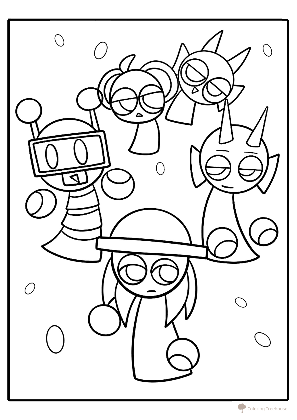 Sprunki Dance Coloring Page free printable Sprunki Coloring Pages coloring page