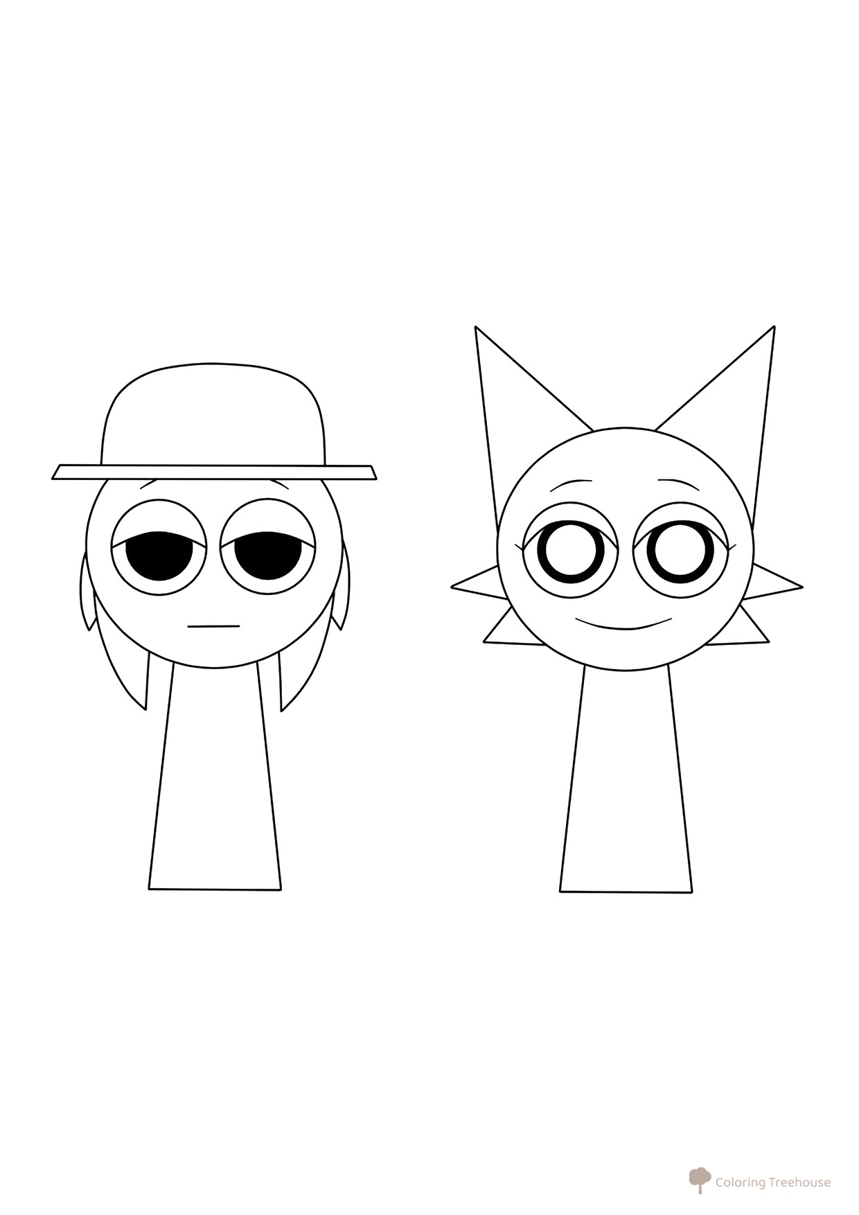 Sprunki Tanner and Venda Coloring Page free printable Sprunki Coloring Pages coloring page