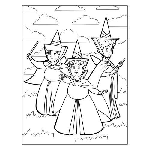Fairy from Sleeping Beauty Coloring Page free printable Sleeping Beauty Aurora Coloring Pages coloring page