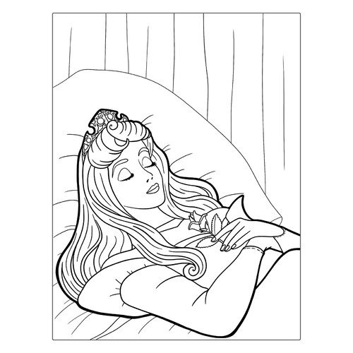 Página para colorear La bella durmiente Aurora dibujo para colorear gratis de Páginas para colorear de La Bella Durmiente — Aurora