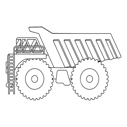 Página para colorear «Gran volquete de construcción» dibujo para colorear gratis de Páginas para colorear de maquinaria de construcción