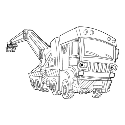 Página para colorear «Grúa-cargadora» dibujo para colorear gratis de Páginas para colorear de maquinaria de construcción