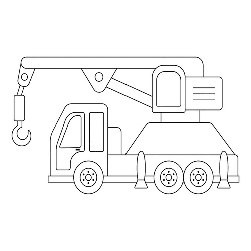 Página para colorear «Potente grúa móvil» dibujo para colorear gratis de Páginas para colorear de maquinaria de construcción