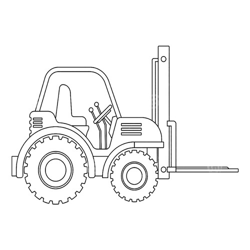 Página para colorear: Cargadora (погрузчик) dibujo para colorear gratis de Páginas para colorear de maquinaria de construcción