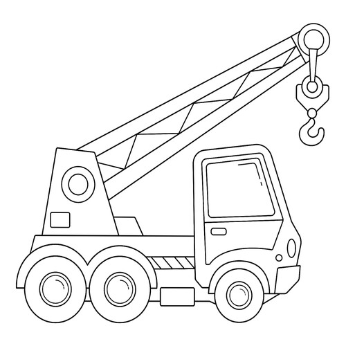 Página para colorear «Grúa móvil sencilla» dibujo para colorear gratis de Páginas para colorear de maquinaria de construcción