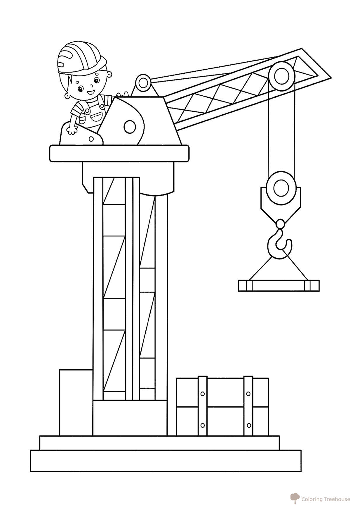 Construction Crane Coloring Page free printable Construction Vehicle Coloring Pages coloring page