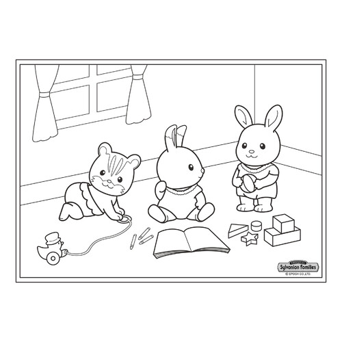 Mалыши Сильвании — раскраска dibujo para colorear gratis de Páginas para colorear de Sylvanian Families