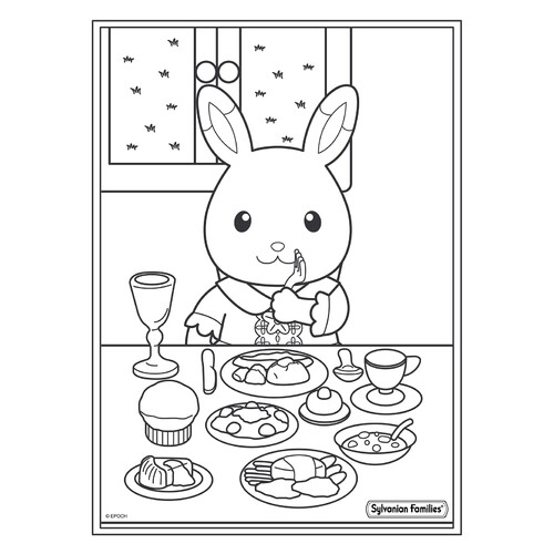 Página para colorear: La comida del bebé Sylvanian dibujo para colorear gratis de Páginas para colorear de Sylvanian Families