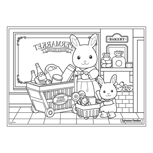 Sylvanian Families Coloring Page — In the Shop free printable Sylvanian Families Coloring Pages coloring page