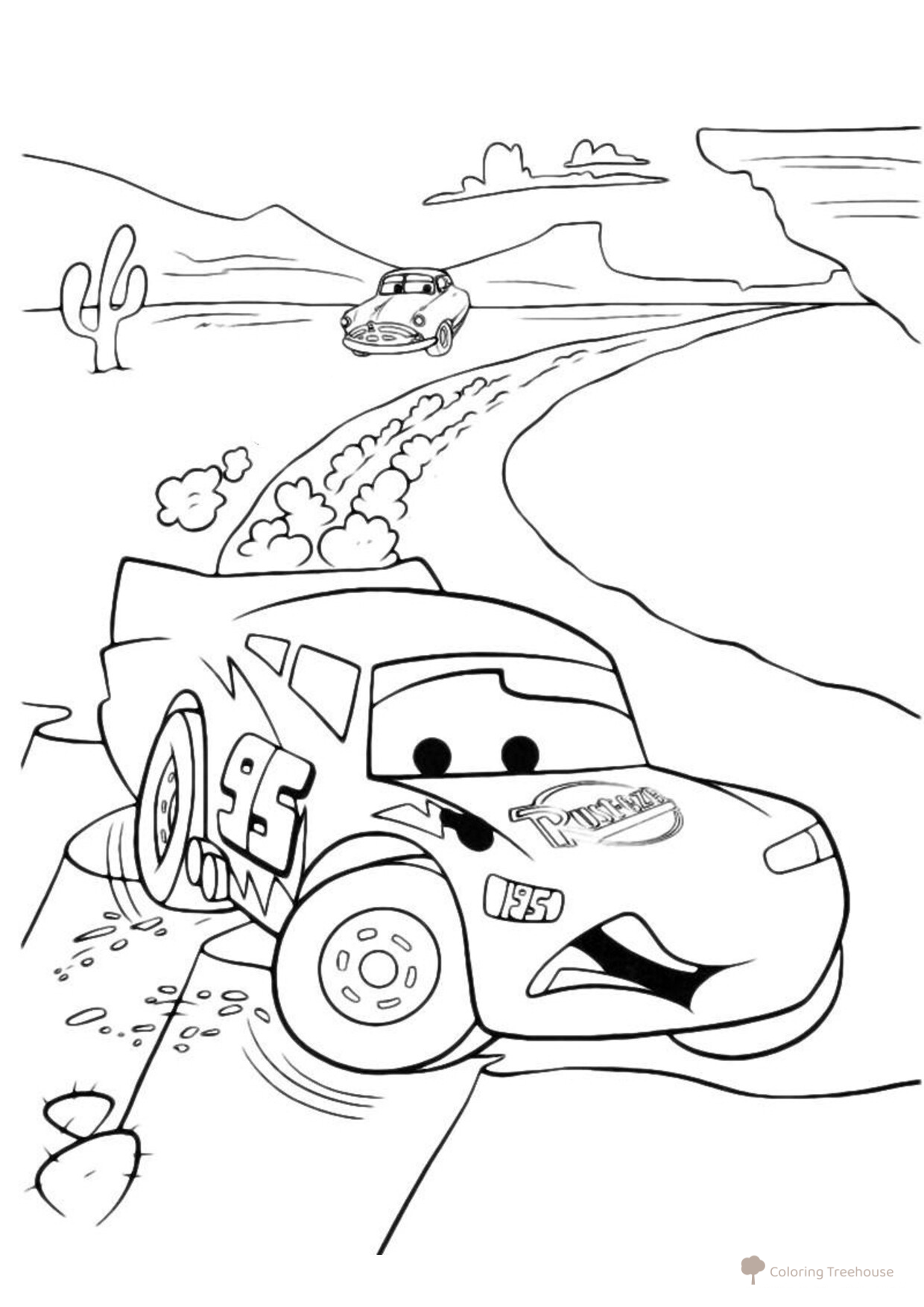 McQueen Coloring Page — Looking Confused free printable Cars and Cars 2 Coloring Pages for Boys coloring page