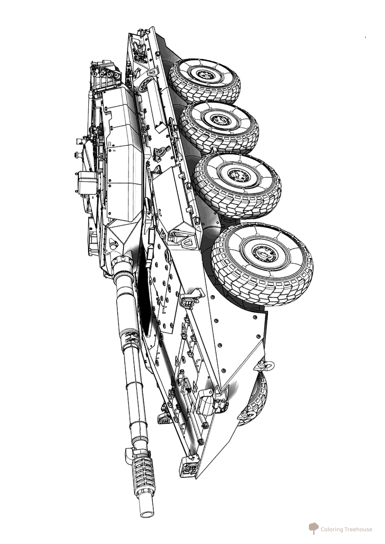 Futuristic Armored Personnel Carrier Coloring Page free printable Tank Coloring Pages coloring page
