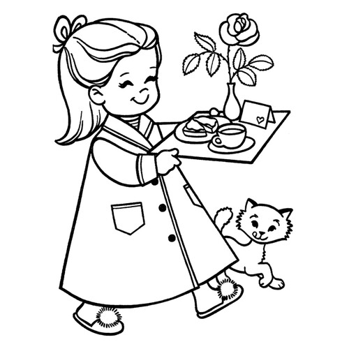 涂色页:3·8妈妈的惊喜 免费可打印三八节(3月8日)着色页涂色页