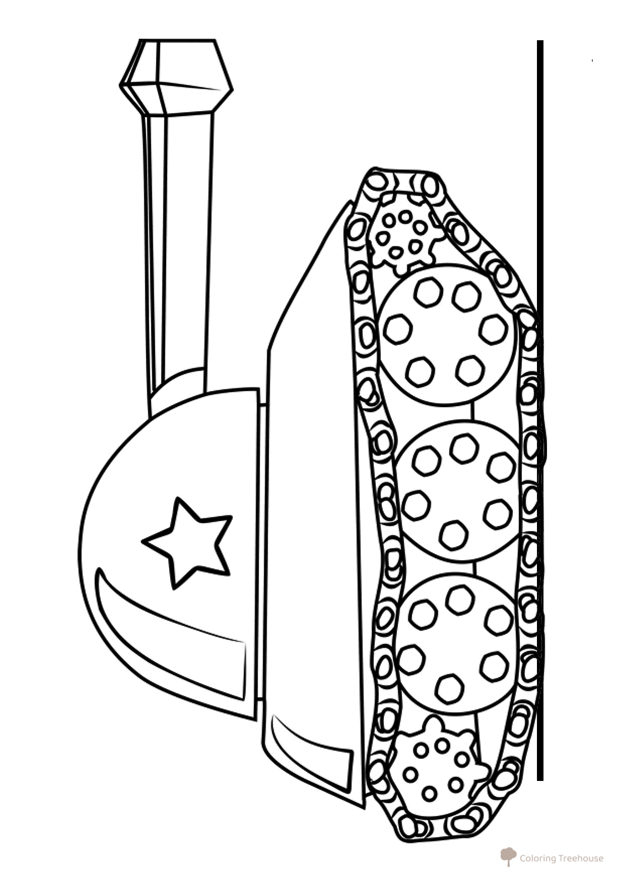Página para colorear: Tanque para niños dibujo para colorear gratis de Páginas para colorear de tanques