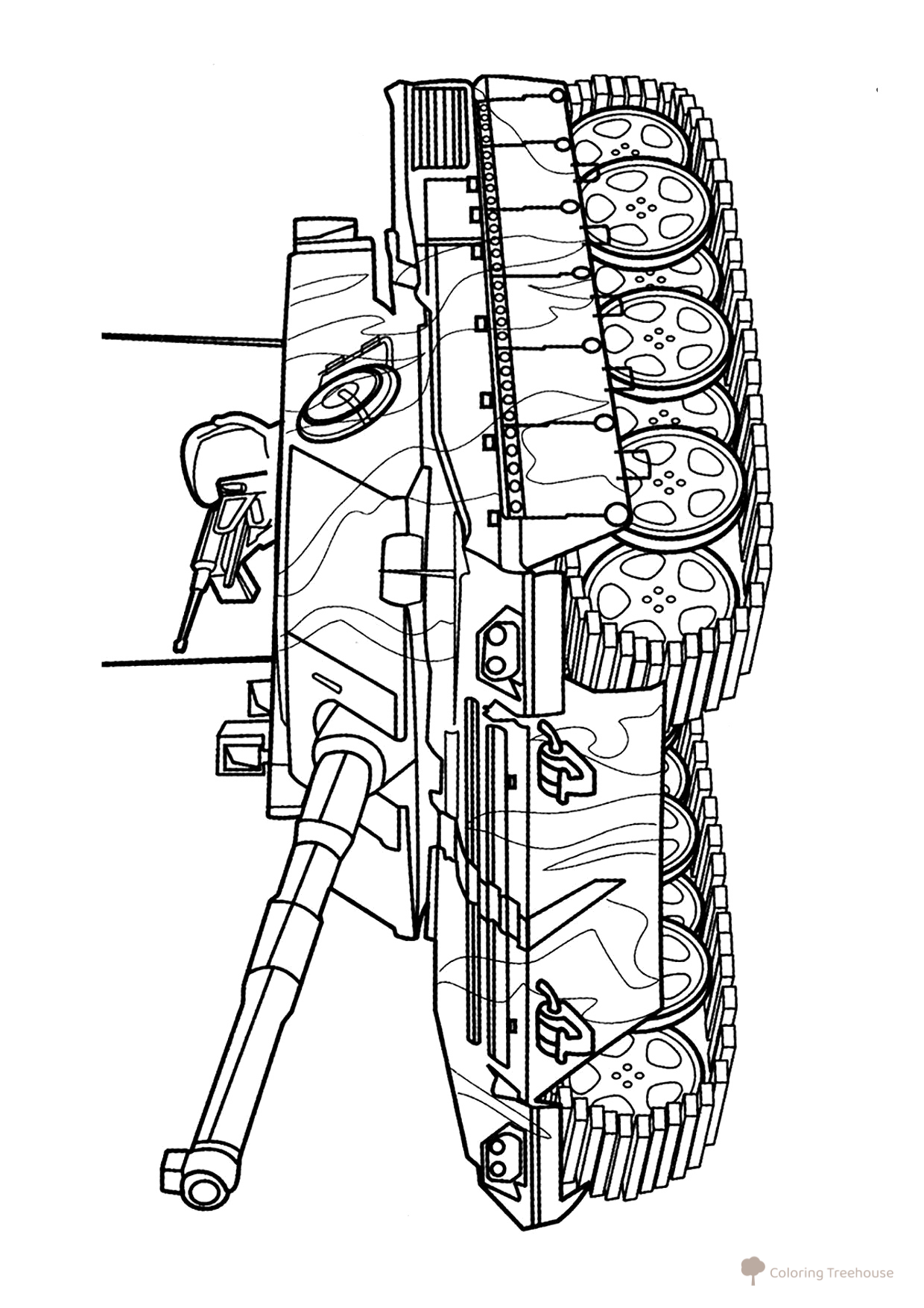 Página para colorear: Tanque C1 Ariete (Italia) dibujo para colorear gratis de Páginas para colorear de tanques