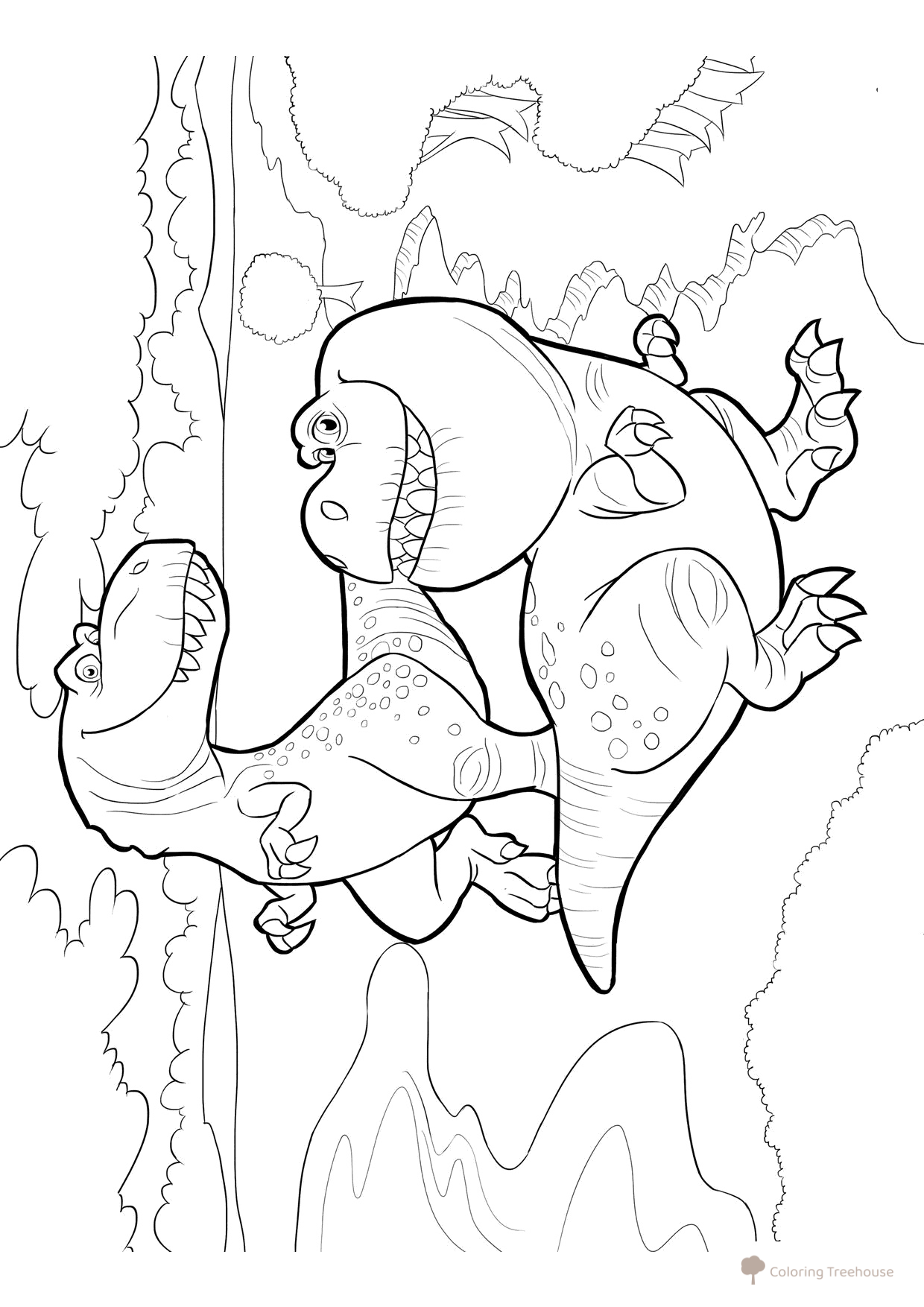 Dinosaurios - Página para colorear dibujo para colorear gratis de Páginas para colorear de la película «El buen dinosaurio»