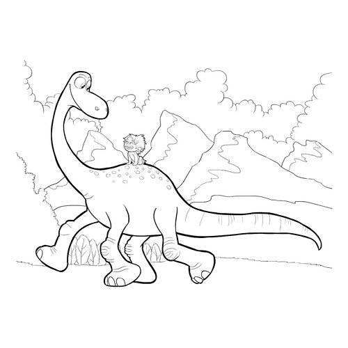 Spot Riding Arlo Coloring Page free printable The Good Dinosaur Coloring Pages coloring page