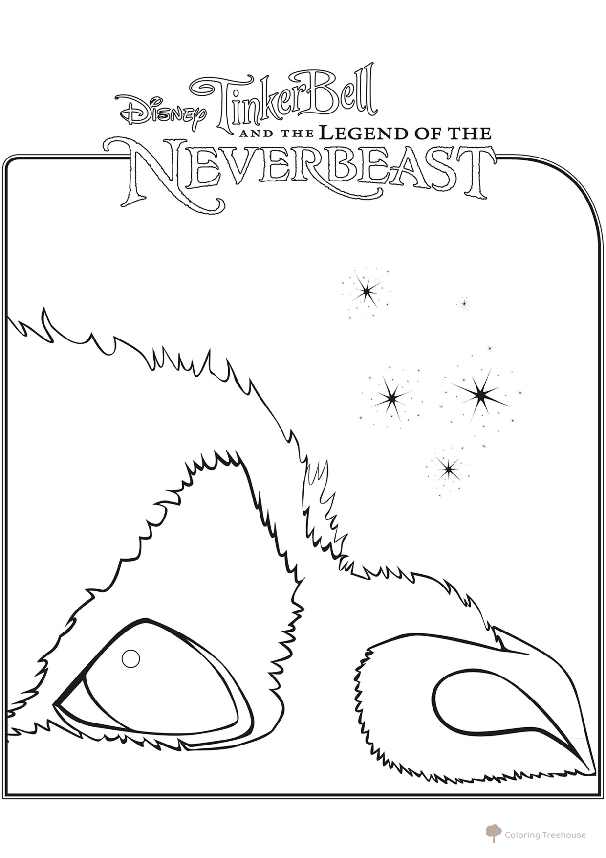 Monster and Stars Coloring Page free printable Tinker Bell and Other Disney Fairies Coloring Pages coloring page